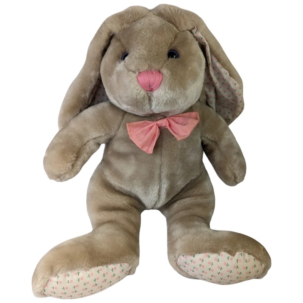 VTG Commonwealth Beige Rabbit Plush 16 Inch Tulip Ears Paws 1993 Stuffed Animal